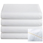 Thomaston Mills T-200 Colored Hem Flat Sheets King 108x110 60% Cotton 40% Polyester White With Gold Hem 2 Dz Per Case Price Per Dz